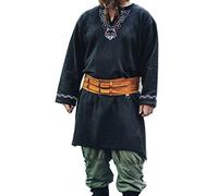 Leonardo Carbone Tunique Viking Freki avec Broderie à la Main Noir XXL