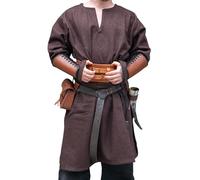 Leonardo Carbone® Tunique viking Olvisson en laine - Vêtements médiévaux pour homme, chemise médiévale, chemises de loisirs à manches longues, costume de carnaval pour homme, tunique viking, vêtements