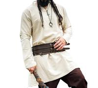 Leonardo Carbone® Tunique viking Ragnar en lin - Vêtement médiéval, chemise en lin pour homme, chemises de loisirs à manches longues, costume de carnaval pour homme, tunique viking, vêtements LARP -