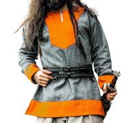 Leonardo Carbone® Tunique viking Roland en laine - Vêtement médiéval pour homme, chemise médiévale, chemises de loisirs à manches longues, costume de carnaval pour homme, tunique viking, vêtements