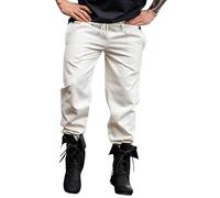 Leonardo Carbone® Veit Pantalon d'été léger pour homme, tenue de festival, viking, vêtement médiéval, LARP, cosplay, loisirs, long, 100 % coton, naturel, M
