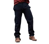 Leonardo Carbone® Veit Pantalon d'été léger pour homme, tenue de festival, viking, vêtement médiéval, LARP, cosplay, loisirs, long, 100 % coton, Noir , M