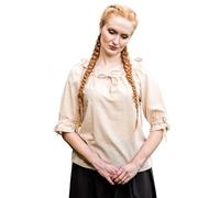 Leonardo Carbone® Vera Chemisier pour femme | Épaules dénudées | Lacets | Carnaval, Halloween, cosplay, LARP, chemisier médiéval, tunique, costume, festival, événement | 100 % coton, chanvre., S