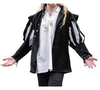 Leonardo Carbone® Veste Brandolf pour homme - Design unique - Parfaite pour les jeux de rôle et les fêtes costumées - Moyen-Âge - Viking - Costume - Vestes pour homme - Coton, Noir , L