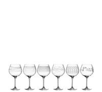 Leonardo Casella 061800 Lot de 6 verres à vin rouge, calices à bourgogne avec motifs, passent au lave-vaisselle, résistant aux chocs, 630 ml