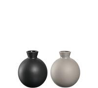 Leonardo Casolare 041677 Lot de 4 vases de Table en Verre Noir et 2 vases décoratifs Beiges 9 x 7,5 x 7,5 cm (H x l x P), 170 g, 165 ML