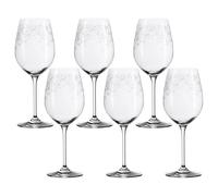 Leonardo Chateau 035301 Lot de 6 verres à vin blanc, passent au lave-vaisselle, avec pied tiré, avec gravure, 410 ml