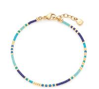 Leonardo Ciao Lou 022982 Bracelet en acier inoxydable avec perles de verre Miyuki Doré/bleu/turquoise 17,5-19,5 cm, Eine Grösse, Acier inoxydable, Pas de gemme