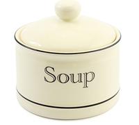 Leonardo Collections Grand bol à soupe en grès de 500 ml avec couvercle, crème | Soupière à l'oignon français avec couvercle de 12 cm | Mini cocotte avec couvercle, bol à glaçage brillant dans une