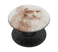 Leonardo da Vinci Autoportrait Renaissance Peinture Artiste PopSockets PopGrip Adhésif