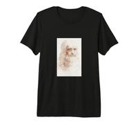 Leonardo da Vinci Autoportrait Renaissance Peinture Artiste T-Shirt Haut de Gamme