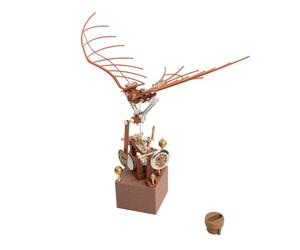 Leonardo Da Vinci Flapping Wing Model 3D DIY Gear-Wound Drive Kit, Blending Plastic, Iron, Copper, Aluminum, and Stainless Steel Materials. Collector-Grade Creative Gift (243 Pieces)