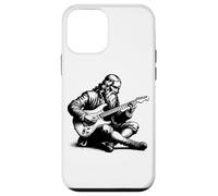 Leonardo da Vinci Jouant de la Guitare Noir Imprimé Drôle Coque pour iPhone 12 Mini