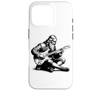 Leonardo da Vinci Jouant de la Guitare Noir Imprimé Drôle Coque pour iPhone 16 Pro