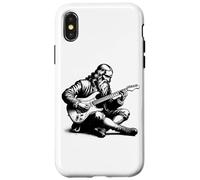 Leonardo da Vinci Jouant de la Guitare Noir Imprimé Drôle Coque pour iPhone X/XS