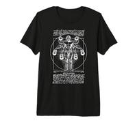 Leonardo Da Vinci Kettlebell Lift Vitruvian Man Gym Workout T-Shirt Haut de Gamme