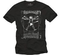 Leonardo Da Vinci Music Men's T-Shirt Unisex Black Tee Manches Courtes(3X-Large)