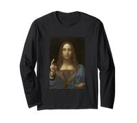 Leonardo da Vinci Salvator Mundi Religieux Jésus Chrétien Manche Longue