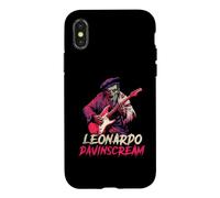Leonardo da Vinci Zombie Jouant de la Guitare Renaissance Musique Coque pour iPhone X/XS
