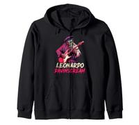 Leonardo da Vinci Zombie Jouant de la Guitare Renaissance Musique Sweat à Capuche