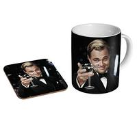 Leonardo Dicaprio Gatsby Cheers Tasse à café en céramique + sous-verre Coffret cadeau