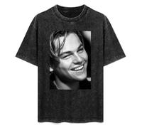 Leonardo Dicaprio Unisex T-Shirt Graphic Top Printed Tee Mens Black Shirt M