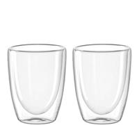 Leonardo Doppelwandbecher Duo, 2er Set, Teebecher, Becher, Tasse, Doppelwandig, Borosilikatglas, Klar, 300 ml, 053060