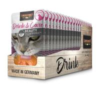 Leonardo Drink & Care Beauty Poulet | 20 x 40 g | Complément Alimentaire pour Chats Adultes | pour favoriser l'hydratation | Idéal en Tant Que Garniture pour Aliments