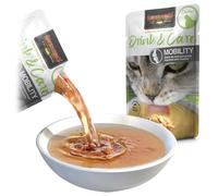 LEONARDO Drink & Care Mobility [20 x 40 g, Multipack, saveur Poulet] Boisson pour Chats | sans céréales avec des lamelles de Viande pour Soutenir la Fonction articulaire | Complément Alimentaire