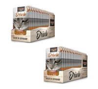 Leonardo Drink Duck | Pack Double | 2 x 20 x 40 g | Complément Alimentaire pour Chats Adultes | en portions Individuelles Pratiques | Bouillon de Viande sans céréales