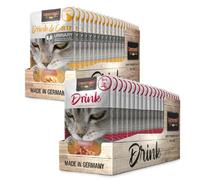Leonardo Drink Lot de 2 boîtes de 20 x 40 g au total 40 sachets de boisson pour chat Bouillon de viande avec bandes Aliment complémentaire pour chats (poulet et veau)