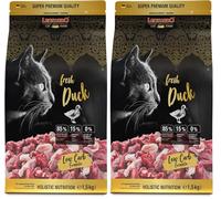 Leonardo Fresh Duck [1,5 kg] Cat Food | Aliments secs pour Les Chats avec 85% de Viande fraîche | Nourriture complète pour Les Chats Adultes de Toutes Les Courses de 1 an (Lot de 2)
