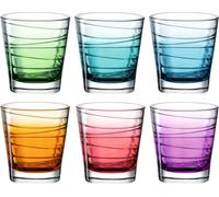 Leonardo Vario Struttura 026844 Lot de 6 verres à eau, lavables au lave-vaisselle, en verre coloré, 250 ml