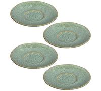 LEONARDO HOME 018593 MATERA Lot de 4 soucoupes en céramique, vertes, 15 cm