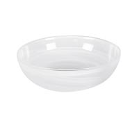 LEONARDO HOME Alabastro 031128 Bol en verre, assiette creuse, décorative, faite à la main, blanc, 9 x 28 x 28 cm (H x l x P)
