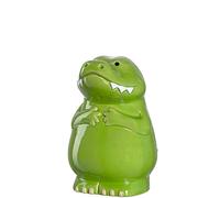 LEONARDO HOME Bambini 039194 Tirelire en céramique Crocodile avec clé Cadeau pour Enfants, garçons et Filles 12,8 cm Vert coloré
