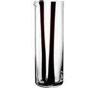 LEONARDO HOME BANDA NERA 055292 Pichet polyvalent en verre fait à la main Idéal pour l'eau et le jus Avec bec verseur Pichet de table élégant Design moderne Hauteur 25 cm Noir