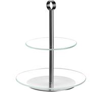 LEONARDO HOME Cena 025360 Présentoir en Verre Moderne pour gâteaux et Amuse-Gueules Élégant présentoir pour Brunch et Buffet Design Intemporel pour Toutes Les Occasions Hauteur 26 cm Argenté