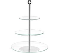 LEONARDO HOME CENA 025363 Présentoir en verre moderne pour gâteaux et amuse-gueules Élégant présentoir pour brunch et buffet Design intemporel Pour toutes les occasions Hauteur 36 cm Argenté