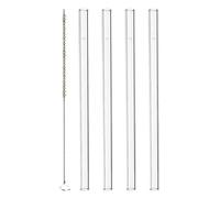 LEONARDO HOME Ciao 020937 Lot de 4 pailles en verre réutilisables avec brosse de nettoyage transparente Longueur 15 cm