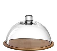 LEONARDO HOME Cucina 018519 Lot de 2 plateaux à fromage en bois avec couvercle en verre Ø 280 mm