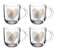 LEONARDO HOME EMOZIONE 046449 Lot de 4 tasses 400 ml Multicolore Motif empreintes digitales Verre Transparent
