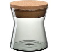 LEONARDO HOME FORMA X 055232 Boîte de conservation avec couvercle en liège Boîte moderne hermétique Élégante Boîte de rangement avec large ouverture Aspect élégant Hauteur 13 cm Gris