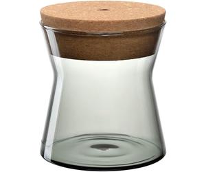 LEONARDO HOME FORMA X 055232 Boîte de conservation avec couvercle en liège Boîte moderne hermétique Élégante Boîte de rangement avec large ouverture Aspect élégant Hauteur 13 cm Gris