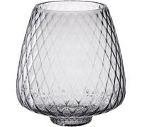 LEONARDO HOME Giulia Photophore • 1 pièce • en Verre structuré • Photophore décoratif • Éclairage d'ambiance • Salon et Salle à Manger • Élégant • Aspect Moderne • Hauteur 20 cm • Gris • 055282