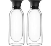 LEONARDO HOME Lot de 2 bouteilles Duo 025609 - Design à double paroi avec bec verseur en silicone - Pour cuisine et table - Versement précis - Aspect moderne - Pour affiner et servir - Hauteur : 17 cm