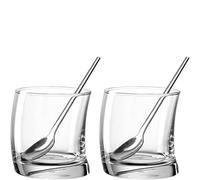 LEONARDO HOME Lot de 2 verres à dessert SWING 350 ml + 2 cuillères en verre 022589