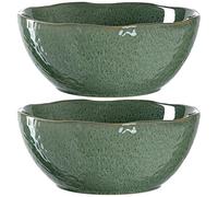 LEONARDO HOME MATERA 018585 Lot de 2 bols en céramique Vert 23,5 cm