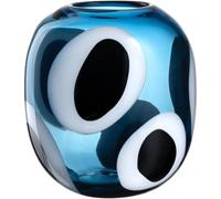 LEONARDO HOME Occhi Blu 047509 Vase, œuvre d'art Faite à la Main, Plein de Passion, Vase à Fleurs, élégant, beauté Unique, Art pour la Maison, Hauteur 22 cm, Bleu