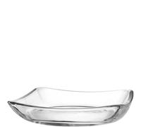 LEONARDO HOME Piazza 024408 Assiette de service moderne en verre pour gâteaux et pâtisseries, plateau en verre à servir, hauteur 4 cm, transparent, 1 pièce